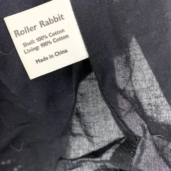 Roller Rabbit Dress Women's XS Arista Mini Long Sleeve Black Drop Waist Lace - Picture 6 of 6